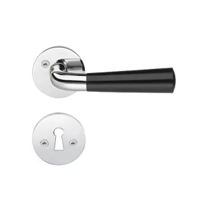 Indvendigt Dørhåndtag Design 117mm Poleret Krom Sort Beslagboden B875KN