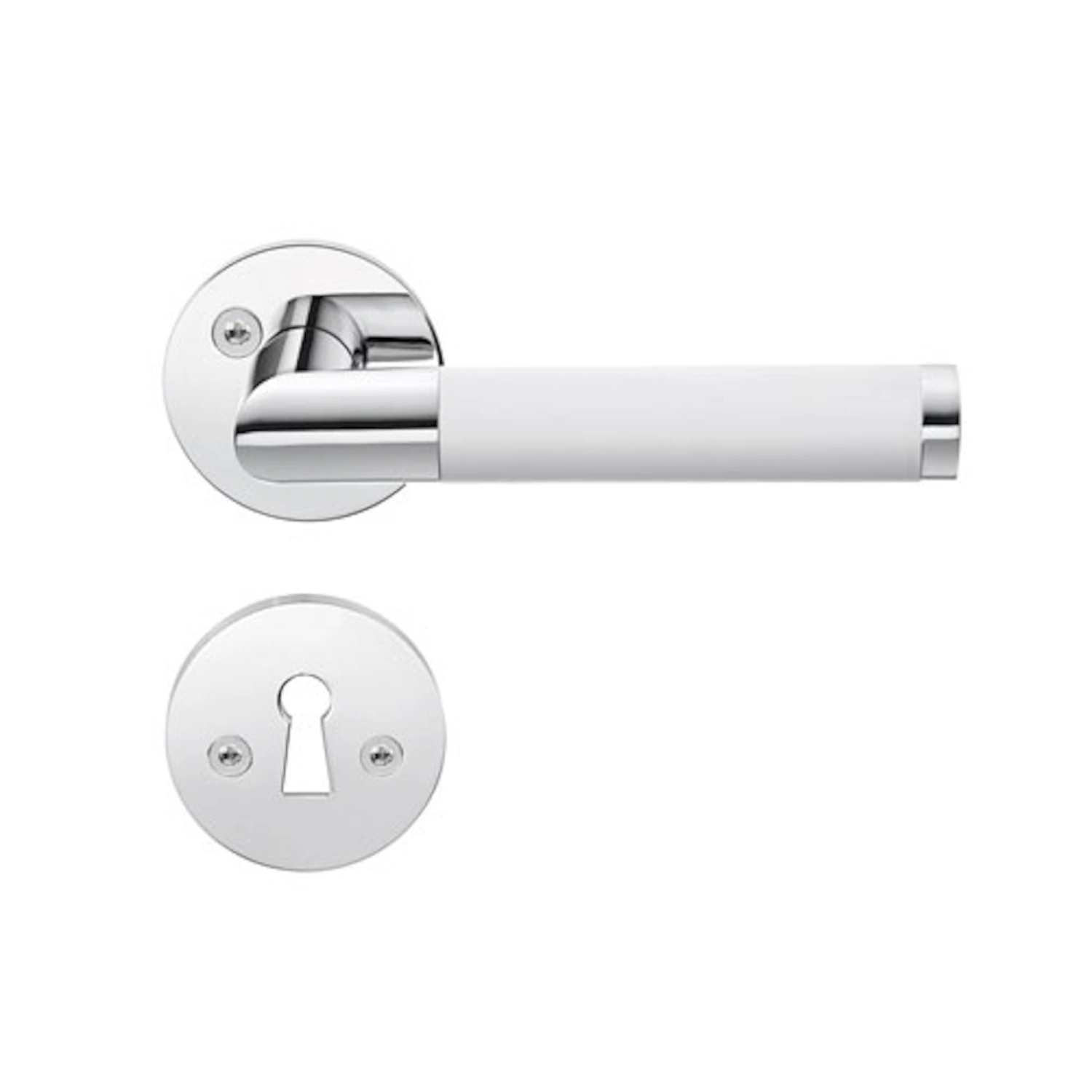 Indvendigt Dørhåndtag Design 125mm Poleret Krom Hvid Beslagsboden B868XKN