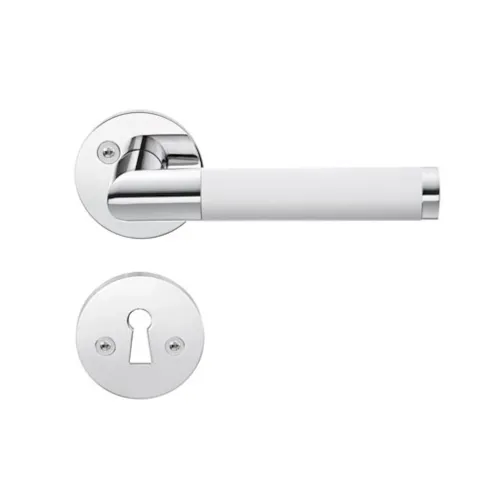 Indvendigt Dørhåndtag Design 125mm Poleret Krom Hvid Beslagsboden B868XKN