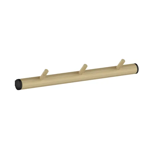 Krogliste Vandret 3 Kroge Blond Træ Og Sort Beslagsboden BB1703