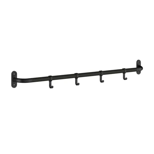 Knageliste Vandret 4 Knager Mat Sort Beslagsboden B1700B