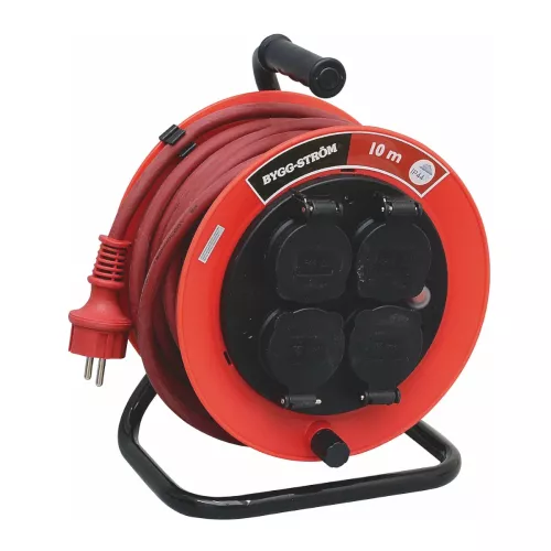 Professionel Kabelrulle 10m H07RN-F (RDOE) 3G1,5mm² IP44 Bygg-Ström 2403926