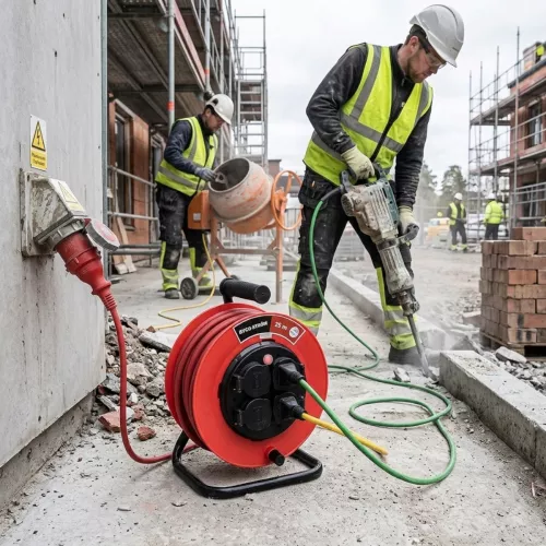 Professionel Kabeltromle Anti-Twist 25m H07RN-F (RDOE) 3G1,5mm² IP44 Bygg-Ström 2403927