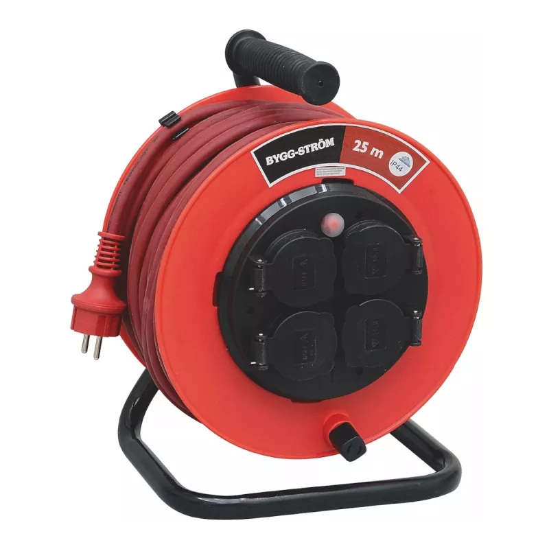 Professionel Kabeltromle Anti-Twist 25m H07RN-F (RDOE) 3G1,5mm² IP44 Rød Bygg-Ström 2403927