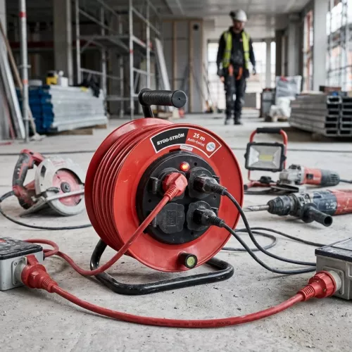 Professionel Kabeltromle Metal Anti-Twist 25m H07RN-F (RDOE) 3G2,5mm² IP44 Bygg-Ström 2403935