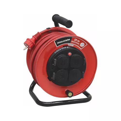 Professionel Kabeltromle Metal Anti-Twist 25m H07RN-F (RDOE) 3G2,5mm² IP44 Bygg-Ström 2403935