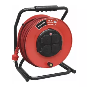 Professionel Kabeltromle Metalplade Anti-Twist 40m H07RN-F (RDOE) 3G1,5mm² IP44 Bygg-Ström 2403930