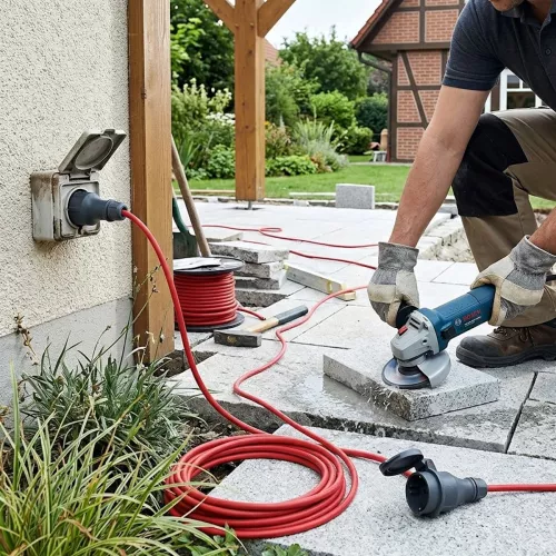 Forlængerkabel 1-Faset 15m 3G1,5mm² IP44 Rød Bygg-Ström 2405641