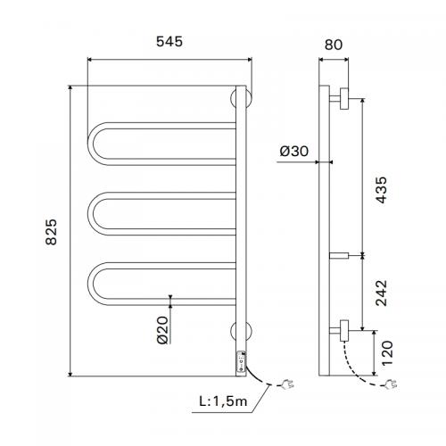 Elektrisk Handdukstork Kriss Curvo