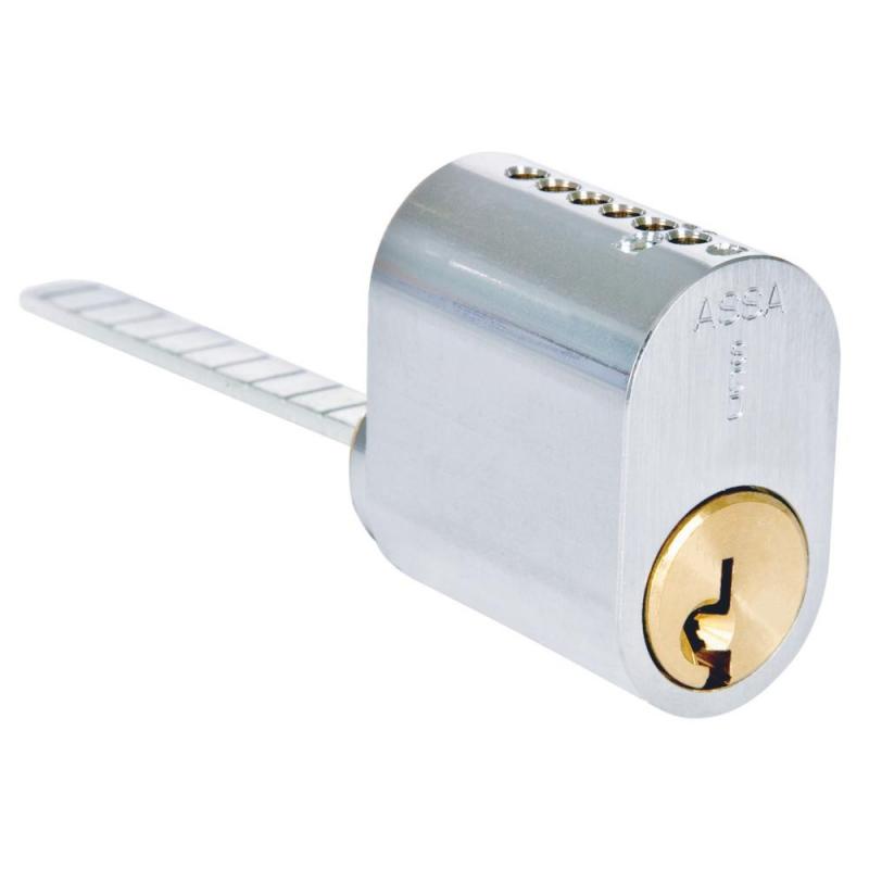 Cylinder Assa d12 1207 med 3 st Nycklar Mattkrom