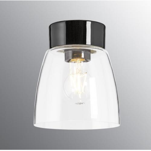 Porslinsarmatur IFÖ Open Klara Klarglas Svart sockel