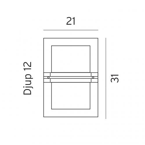 BASEL VÄGG 75W E27 SVART OPAL