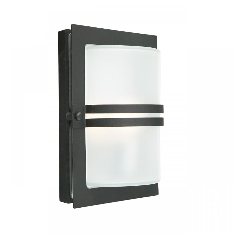 BASEL VÄGG 75W E27 SVART OPAL