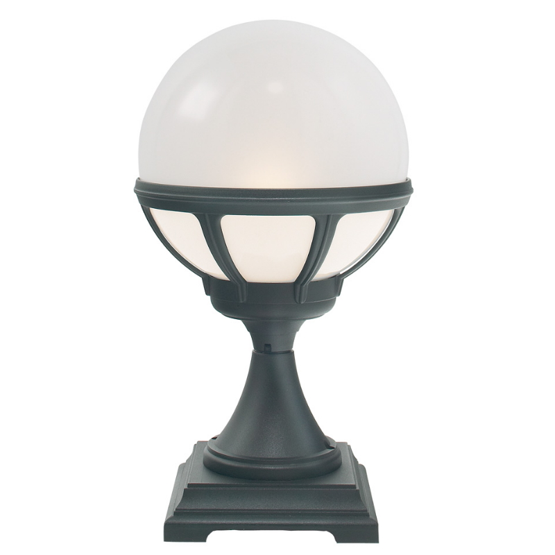 Bologna Portstolpe, Sort/Opal, 46W, E27, IP54, Norlys 313B