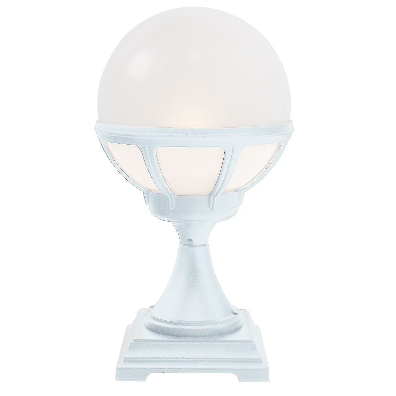 Bologna Portstolpe, Hvid/Opal, 46W, E27, IP54, Norlys 313W