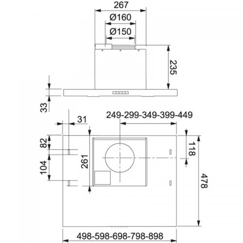 Fläkt 600 70 Franke Vit Led