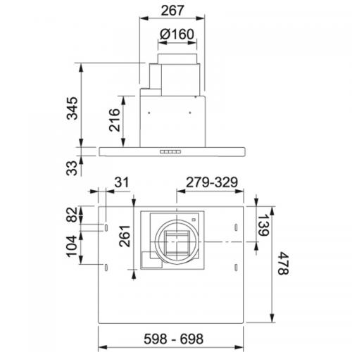 Alliancefläkt 604-10 60 Franke Rostfri Led