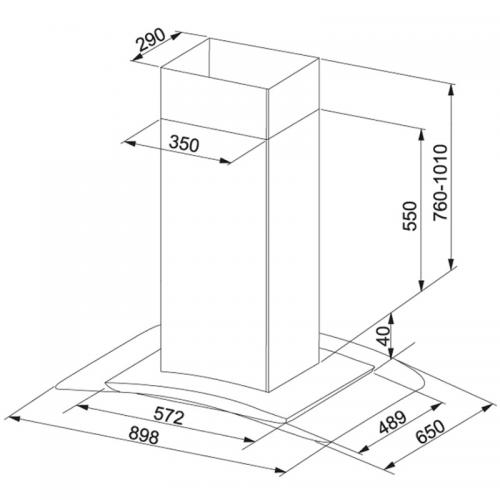 Alliancefläkt 774-16 90 Franke Rostfri Led Frihängande