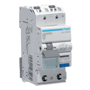 Restströmsbrytare 1Pol+N B-Kurva A-Typ 16A 30mA 240V IP2X Hager