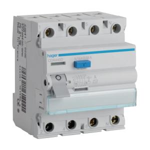 Differential Switch 4Poles A-Typ 40A 30mA 230-400V IP20 Hager