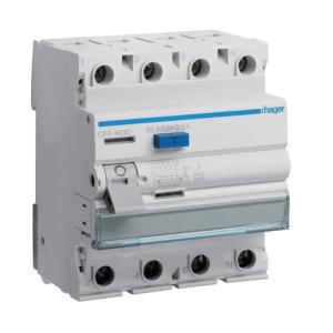 Restströmsbrytare 4Poler A-Typ 63A 230-400V 300mA IP20 Hager