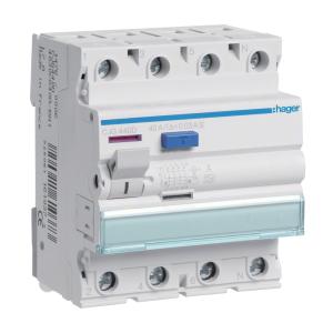 Restströmsbrytare 3Poler+N 40A 230-400V IP20 Hager