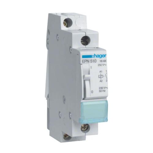 Impulsrelæ Med Én Lukkekontakt 1Modul 16A 230V Hager