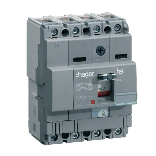 Støbt Kabinet Afbryder 4Polet 100A 25kA 220-415V IP40 Hager