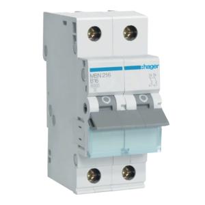Miniature Afbryder 2Polet B-Kurva 16A 400V IP20 Hager