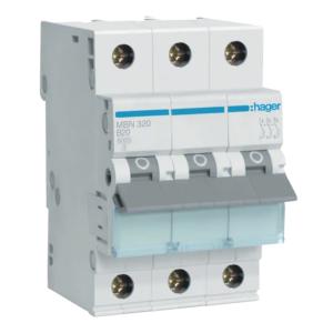 Miniatyrbrytare 3Poler B-Kurva 20A 6kA 230-400V Hager