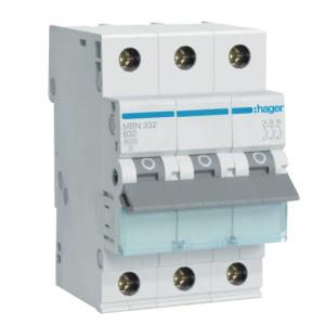 Miniatyrbrytare 3Poler B-Kurva 32A 6kA 230-400V Hager