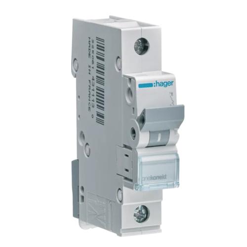Miniatureafbryder 1Polet C-Kurve 6A 6kA 230-400V IP20 Hager