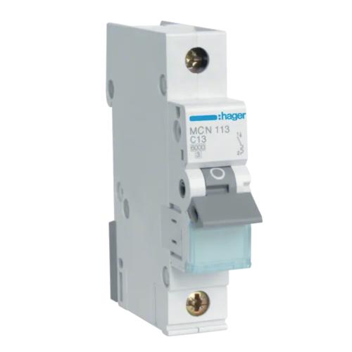 Miniaturafbryder 1Pol C-Kurve 13A 6kA 230-400V IP20 Hager