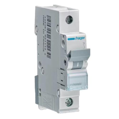 Miniature Circuit Breaker 1Pol C-Curve 63A 6kA 400V IP20 Hager