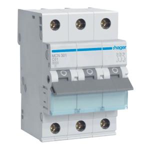 Miniatyrbrytare 3Poler C-Kurva 1A 6kA 400V IP20 Hager