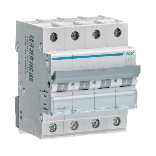 Miniature Afbryder 4Polet C-Curve 50A 6kA 415V Hager
