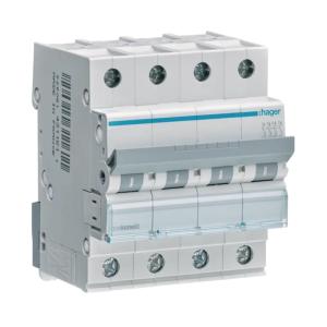 Miniature Afbryder 4Polet C-Curve 50A 6kA 415V Hager