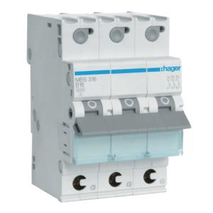 Miniatyrbrytare 3Poler B-Kurva 16A 6kA 230-400V IP20 Hager
