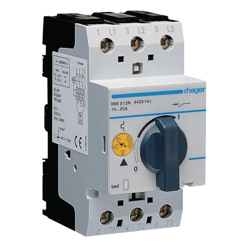 Motorværnsafbryder 3Polet 16-20A 690V IP20 Hager