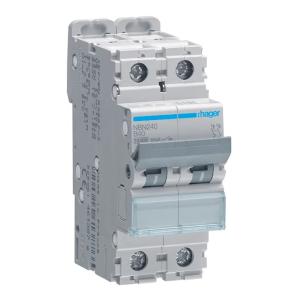 Miniature Afbryder 2Polet B-Kurve 40A 10kA/15kA 400V IP20 Hager