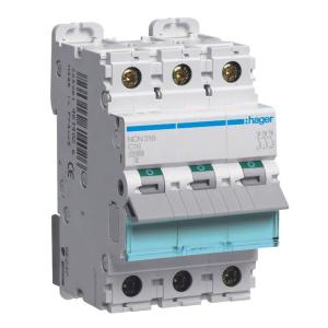 Miniatyrbrytare 3Poler C-Kurva 16A 10kA/15kA 400V IP20 Hager