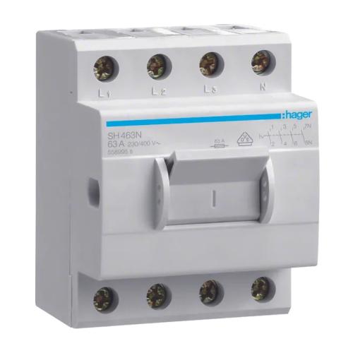 Kompakt Strømafbryder 3Polet+N 63A 400V IP20 Hager