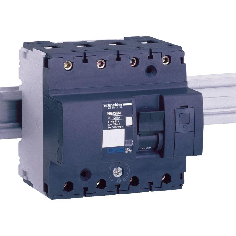 Miniatureafbryder Acti9 NG125N 4Poler C-Kurve 25A 25kA 400V IP20 Schneider Electric