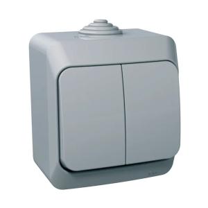 Cedar Plus 1Pol 2-Kretsbrytare 16A 250V IP44 Grå Schneider Electric