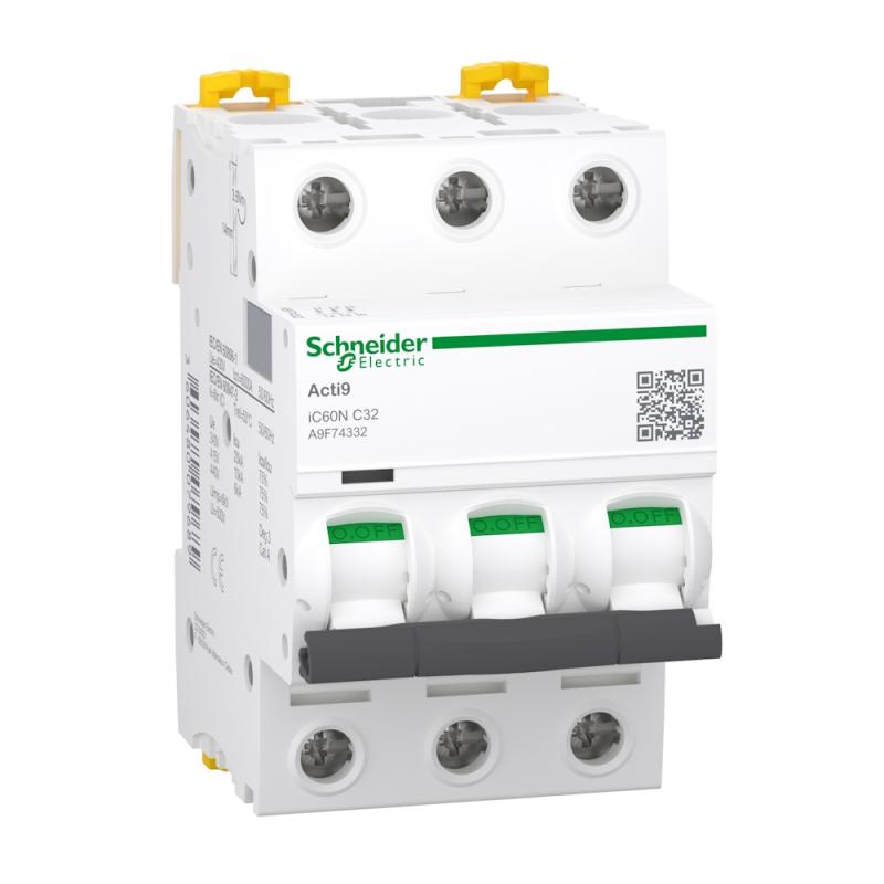 Miniatureafbryder Acti9 iC60N 3Polet C-Kurve 32A 400V IP20 Schneider Electric