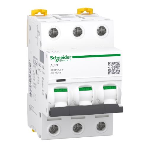 Miniatureafbryder Acti9 iC60N 3Polet C-Kurve 63A 400V IP20 Schneider Electric