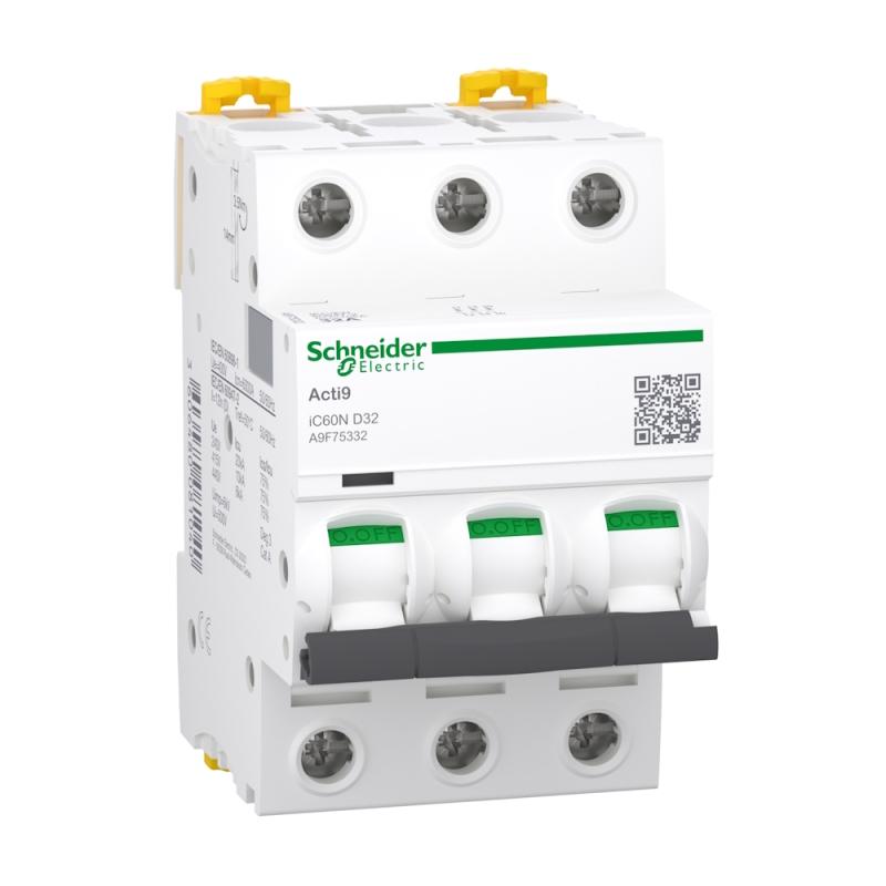 Miniatureafbryder Acti9 iC60N 3Polet D-Karakteristik 32A 400V IP20 Schneider Electric