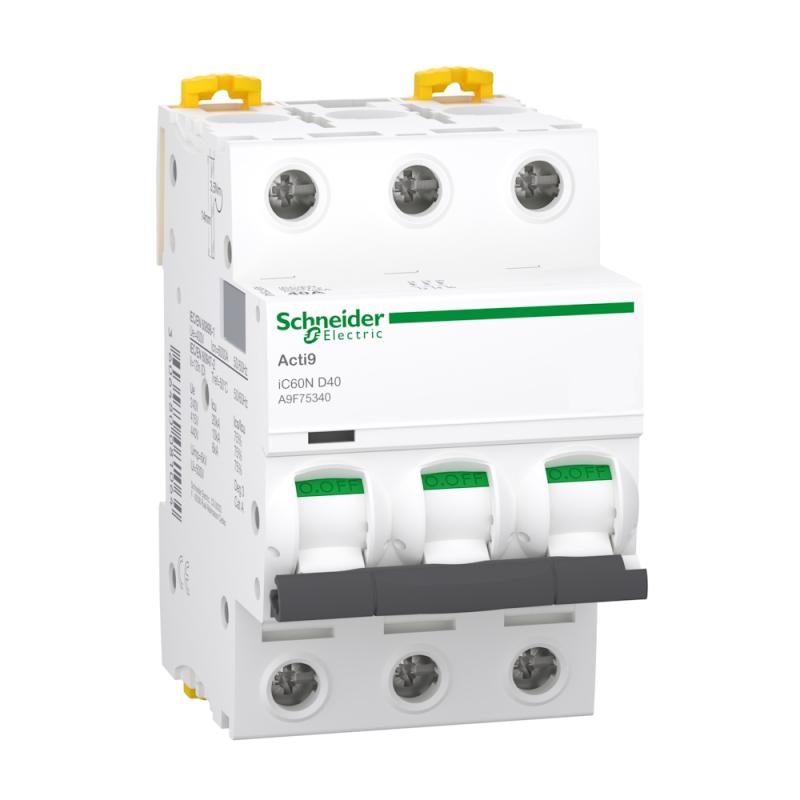 Miniature Circuit Breaker Acti9 iC60N 3Polet D-Kurve 40A 400V IP20 Schneider Electric