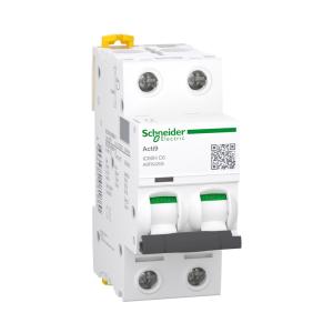 Miniatyrbrytare Acti9 iC60H 2Poler C-Kurva 6A 400V IP20 Vit Schneider Electric
