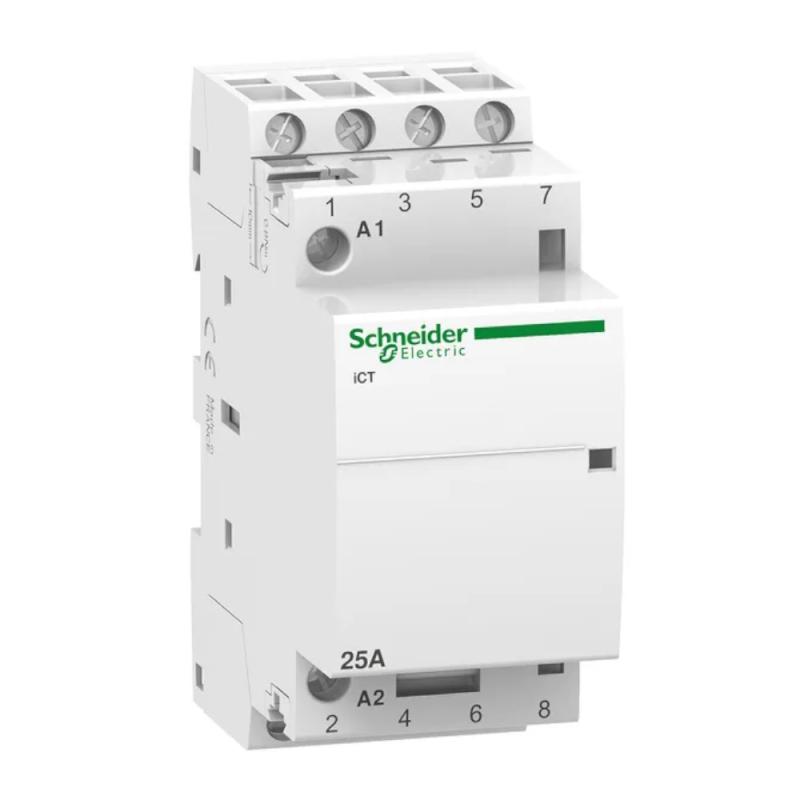 Kontaktor iCT Acti9 4Polet 25A 2850W 220-240V IP20 Hvid Schneider Electric